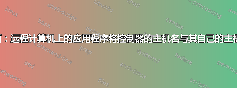 远程桌面：远程计算机上的应用程序将控制器的主机名与其​​自己的主机名混淆