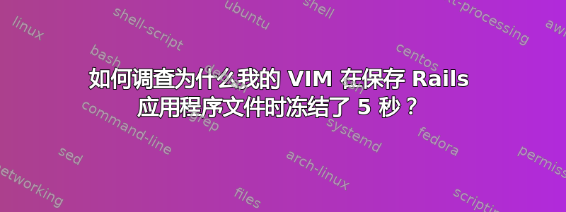 如何调查为什么我的 VIM 在保存 Rails 应用程序文件时冻结了 5 秒？