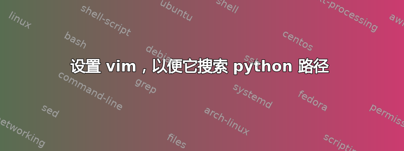 设置 vim，以便它搜索 python 路径