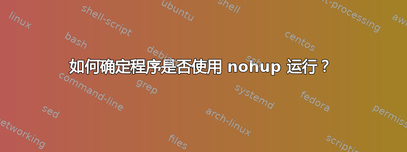 如何确定程序是否使用 nohup 运行？