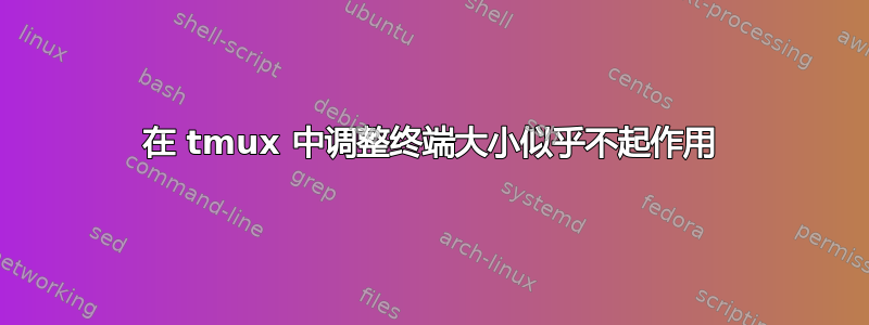 在 tmux 中调整终端大小似乎不起作用