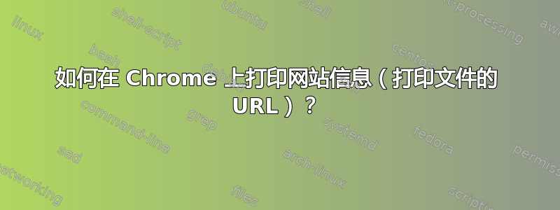 如何在 Chrome 上打印网站信息（打印文件的 URL）？