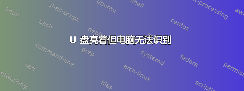 U 盘亮着但电脑无法识别