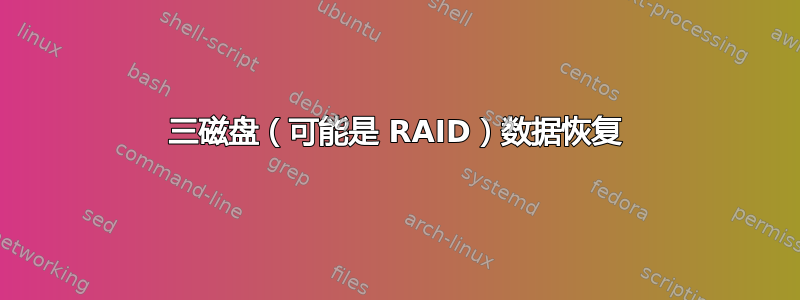 三磁盘（可能是 RAID）数据恢复