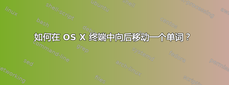 如何在 OS X 终端中向后移动一个单词？