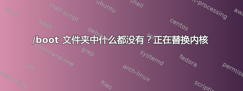 /boot 文件夹中什么都没有？正在替换内核