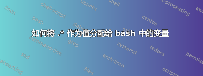 如何将 .* 作为值分配给 bash 中的变量