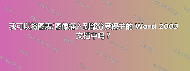 我可以将图表/图像插入到部分受保护的 Word 2003 文档中吗？