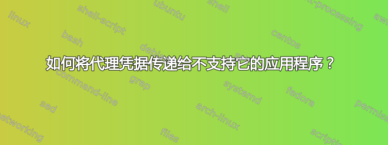 如何将代理凭据传递给不支持它的应用程序？