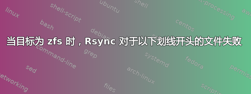 当目标为 zfs 时，Rsync 对于以下划线开头的文件失败