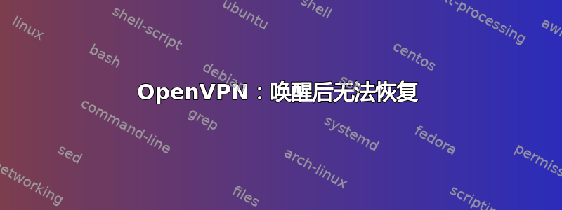 OpenVPN：唤醒后无法恢复