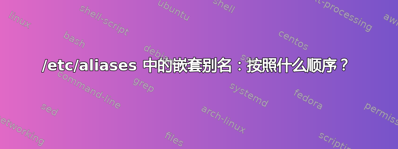 /etc/aliases 中的嵌套别名：按照什么顺序？