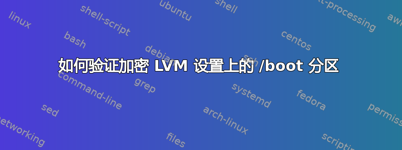 如何验证加密 LVM 设置上的 /boot 分区