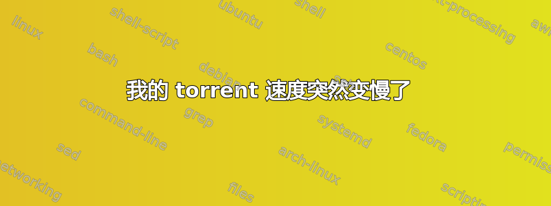 我的 torrent 速度突然变慢了 