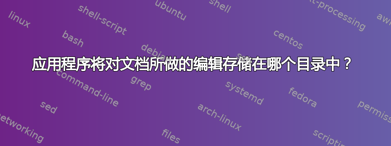 应用程序将对文档所做的编辑存储在哪个目录中？