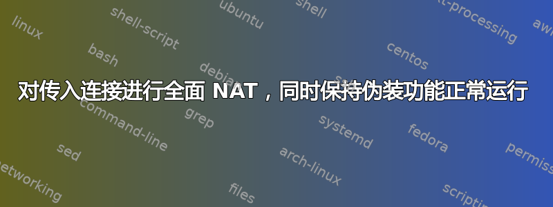 对传入连接进行全面 NAT，同时保持伪装功能正常运行