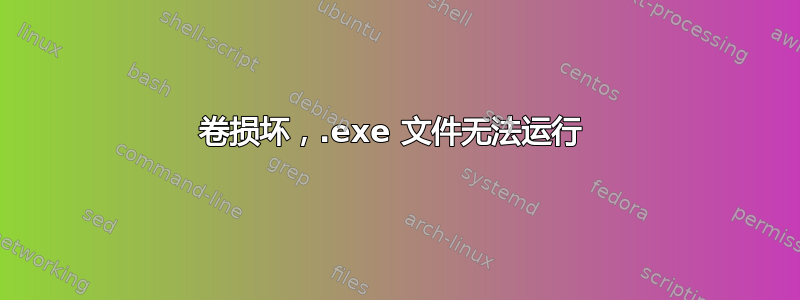 卷损坏，.exe 文件无法运行 