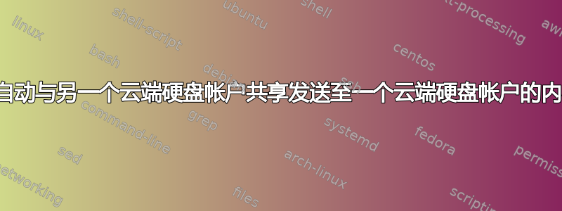 如何自动与另一个云端硬盘帐户共享发送至一个云端硬盘帐户的内容？