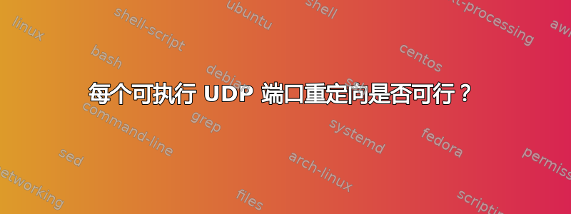 每个可执行 UDP 端口重定向是否可行？