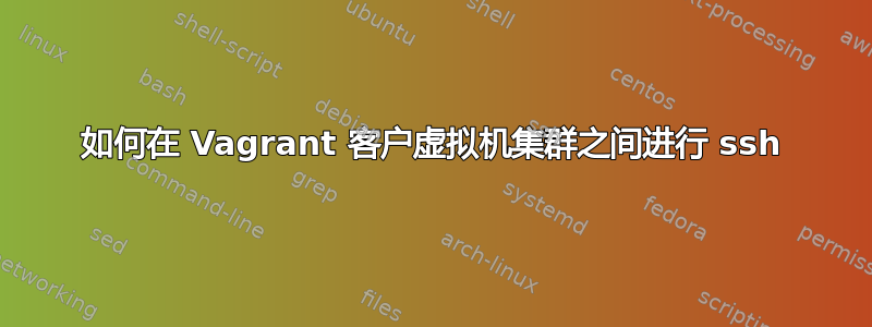 如何在 Vagrant 客户虚拟机集群之间进行 ssh