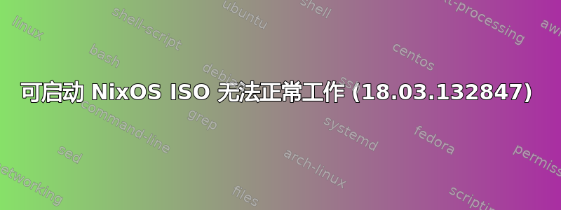 可启动 NixOS ISO 无法正常工作 (18.03.132847)