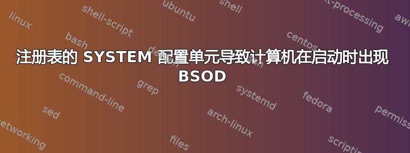 注册表的 SYSTEM 配置单元导致计算机在启动时出现 BSOD