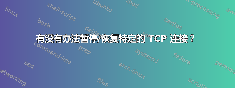 有没有办法暂停/恢复特定的 TCP 连接？