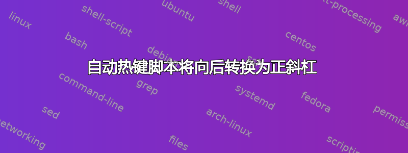 自动热键脚本将向后转换为正斜杠