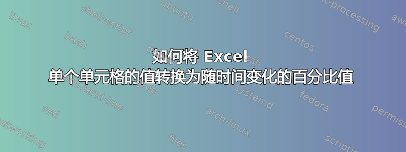 如何将 Excel 单个单元格的值转换为随时间变化的百分比值