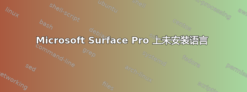 Microsoft Surface Pro 上未安装语言