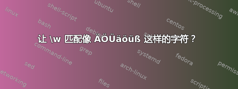 让 \w 匹配像 ÄÖÜäöüß 这样的字符？