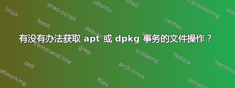 有没有办法获取 apt 或 dpkg 事务的文件操作？