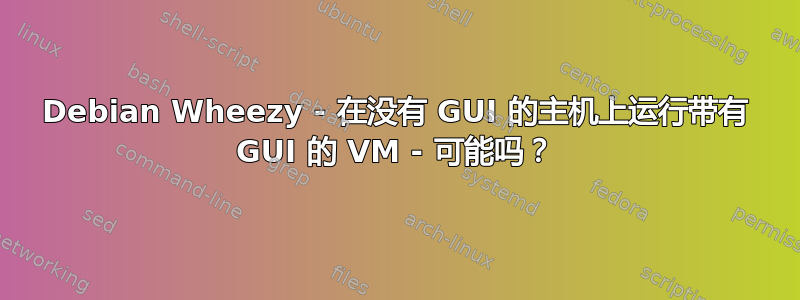 Debian Wheezy - 在没有 GUI 的主机上运行带有 GUI 的 VM - 可能吗？