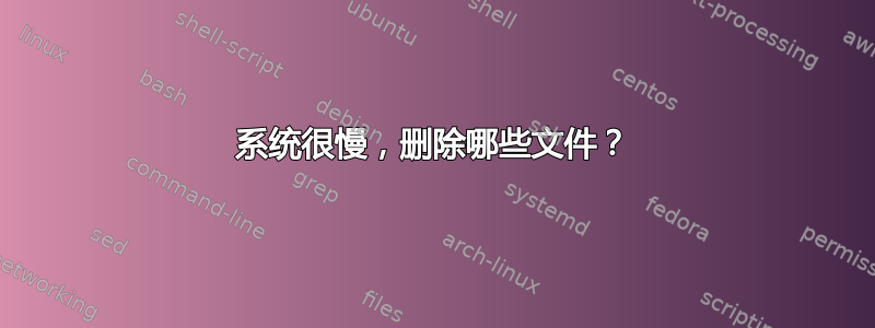 系统很慢，删除哪些文件？