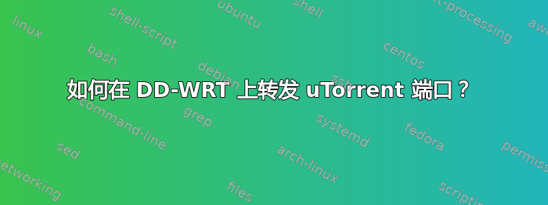 如何在 DD-WRT 上转发 uTorrent 端口？