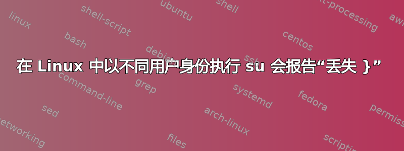 在 Linux 中以不同用户身份执行 su 会报告“丢失 }”