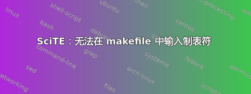 SciTE：无法在 makefile 中输入制表符