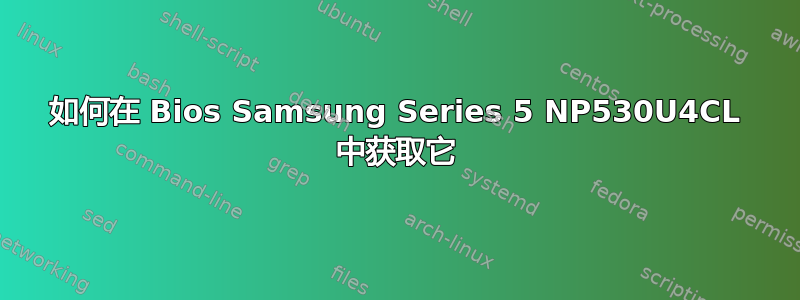 如何在 Bios Samsung Series 5 NP530U4CL 中获取它