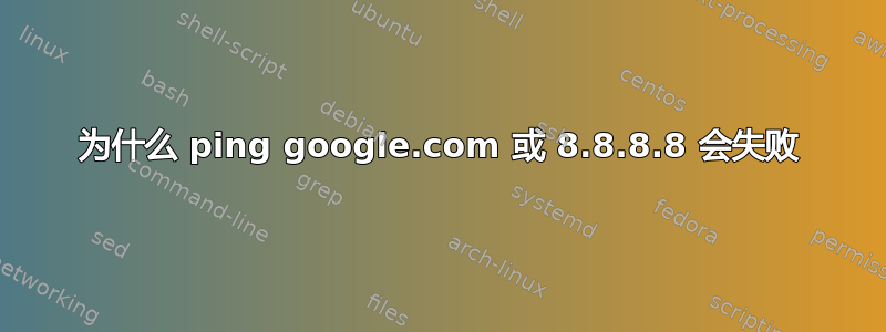 为什么 ping google.com 或 8.8.8.8 会失败