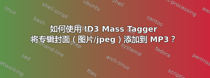 如何使用 ID3 Mass Tagger 将专辑封面（图片/jpeg）添加到 MP3？