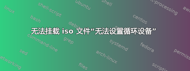 无法挂载 iso 文件“无法设置循环设备”