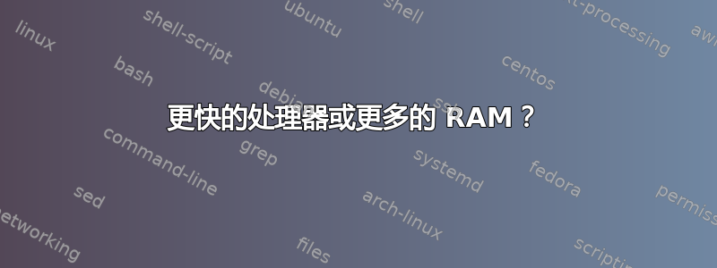 更快的处理器或更多的 RAM？