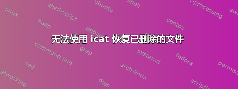 无法使用 icat 恢复已删除的文件