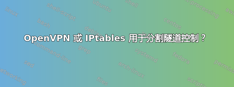 OpenVPN 或 IPtables 用于分割隧道控制？