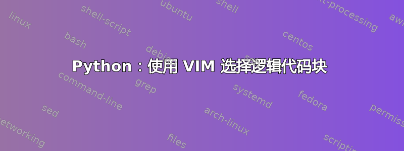 Python：使用 VIM 选择逻辑代码块