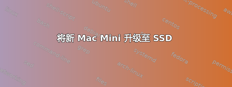 将新 Mac Mini 升级至 SSD