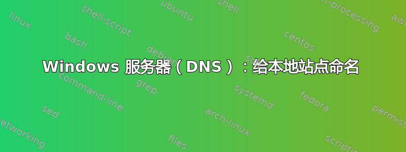 Windows 服务器（DNS）：给本地站点命名