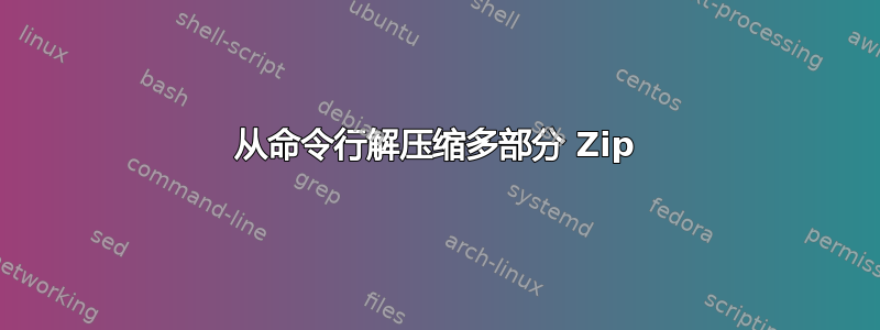 从命令行解压缩多部分 Zip