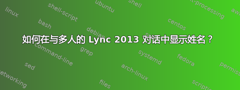 如何在与多人的 Lync 2013 对话中显示姓名？