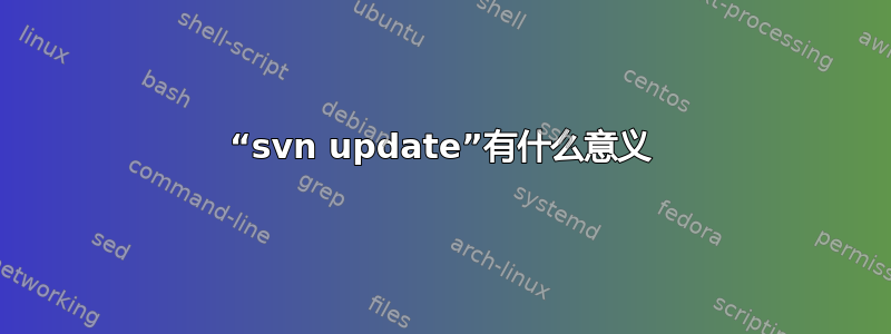 “svn update”有什么意义